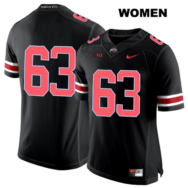 Ohio State Buckeyes Women's Kevin Woidke #63 Red Number Black Authentic Nike No Name College NCAA Stitched Football Jersey CW19B62KK